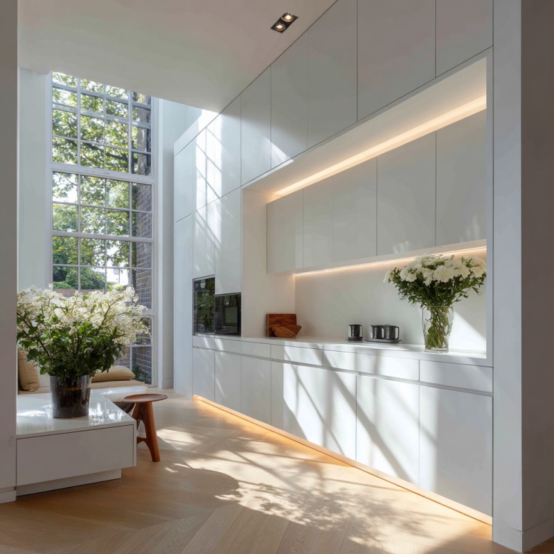 Kabinet Dapur Bersepadu Tanpa Pemegang Minimalis